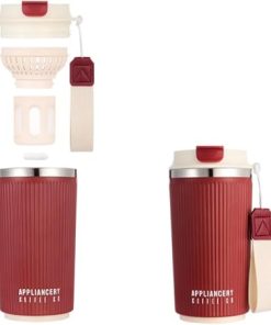 Coffee GOSimplify – Waterproof Portable Coffee Maker with Stirring Function and Smart Temperature Display (Crimson) 2