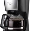 Drip Coffee Maker with Permanent Filter (BC-3804CB) – Stainless Steel and Black- 4 Cups