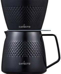 Cafecito Pour Over Coffee Maker Dripper and Server Set | Stainless Steel Pour Over Brewing Set 12oz 1-2 Cups 2