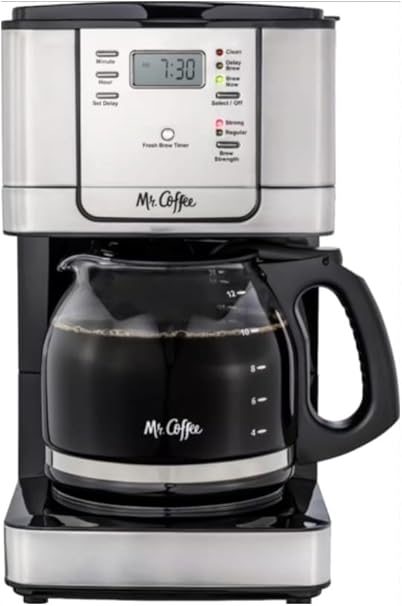 Mr. Coffee 12-Cup Programmable Digital Coffee Maker Brew Selector Stainless Steel Auto Cleaning Pause Grab 2 Mr. Coffee 12-Cup Programmable Digital Coffee Maker Brew Selector Stainless Steel Auto Cleaning Pause Grab - Image 2