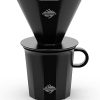 Pour Over Coffee Maker Set- Black Ceramic Coffee Dripper with V60 Paper filter