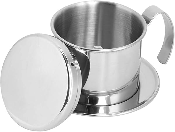 Stainless Steel Coffee Cup- Mini Coffee Maker Pot Portable Coffee Percolator Hand Held Coffee Drip Brewer Vietnamese Coffee Drip Filter Coffee Mugs Fit for Office Home Restaurant Travel and Camping 2 Stainless Steel Coffee Cup- Mini Coffee Maker Pot Portable Coffee Percolator Hand Held Coffee Drip Brewer Vietnamese Coffee Drip Filter Coffee Mugs Fit for Office Home Restaurant Travel and Camping - Image 2