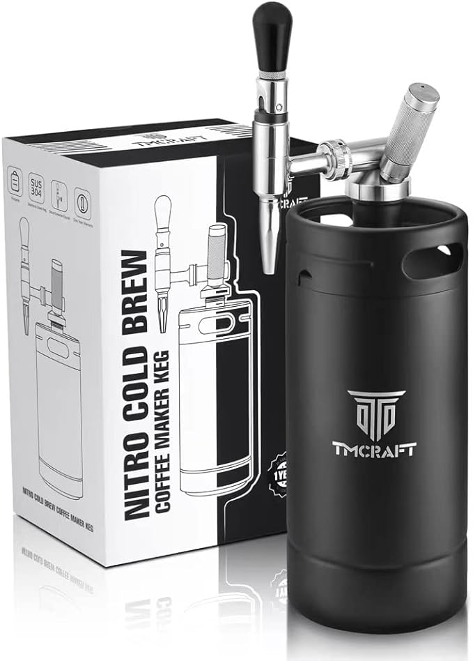 TMCRAFT 128oz Nitro Cold Brew Coffee Maker- Home Brew Coffee Keg with Stainless Steel Stout Creamer Faucet & Pressure Relieving Valve TMCRAFT 128oz Nitro Cold Brew Coffee Maker- Home Brew Coffee Keg with Stainless Steel Stout Creamer Faucet & Pressure Relieving Valve