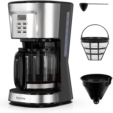 12-Cup Brew Coffee Maker- Programmable Drip Coffee Machine with Glass Carafe and Permanent Filter 2 12-Cup Brew Coffee Maker- Programmable Drip Coffee Machine with Glass Carafe and Permanent Filter - Image 2