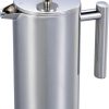 Heim Concept Stainless Steel 34oz Double Wall Coffee Maker- SILVER