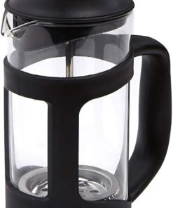 French Press Coffee Maker with Reusable Stainless-Steel Filter High Borosilicate Glass 12 Oz Black 2