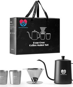 Stainless Steel Pour over coffee maker set- Slow drip coffee maker with Stainless Steel mesh filter- goose neck kettle 2