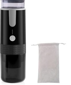 Portable Espresso Machine Type-C Rechargeable Coffee Machine Mini Electric Powder Capsule Coffee Maker 15 Bar Pressure Suitable for Capsule & Coffee Powder for Camping- Travel