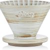 Bincoo Ceramic Coffee Dripper 1-2 Cup-Pour Over Cone Coffee Maker Size 01 for Home Baristas-Easy Manual Brew Maker Gift