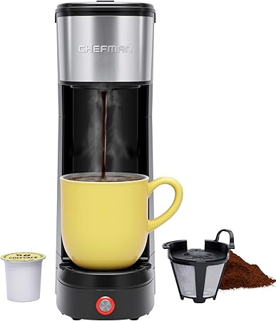 CHEFMAN Single Serve Coffee Maker, K Cup Coffee Machine: Compatible with K-Cup Pods and Ground Coffee, Brew 6 to 12oz Cup Drip Coffee Maker, 40oz Water Reservoir, Cup Lift, Filter Included - Thumbnail 4