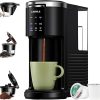 3 in 1 Single Serve Coffee Maker for K Cup Pods & Ground Coffee & Teas- 6 to 14oz Brew Sizes