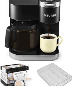 Keurig K-Duo Single Serve and Carafe Coffee Maker with Coffee Pod Organizer and 12 Medium Roast Coffee K