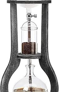 Cold Brew Drip Coffee Maker- 600ml/20.29 Ice Coffee Brewer Machine Cold-Drip Coffee Tower with Glass Container Wood Stand for Home Office 2