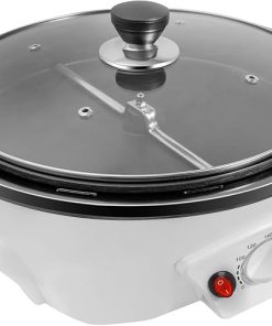 Coffee Roaster- 800W Tabletop Mount Electric Coffee Machine with Glass Cover and Stir Bar Adjustable Temperature Bean Roasting Baking Honeycomb Bottom for Beginners and Coffee Lovers 2
