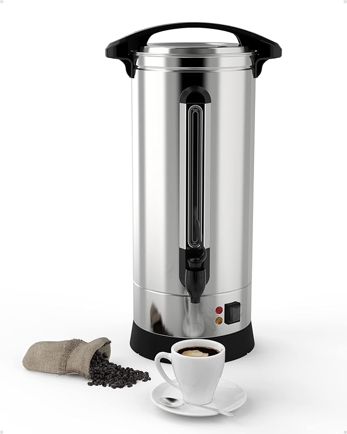Coffee Urn 65 Cup- Dual Layers Stainless Steel Commercial Coffee Maker 10L/2.6 Gal Large Coffee Dispenser 2 Coffee Urn 65 Cup- Dual Layers Stainless Steel Commercial Coffee Maker 10L/2.6 Gal Large Coffee Dispenser - Image 2