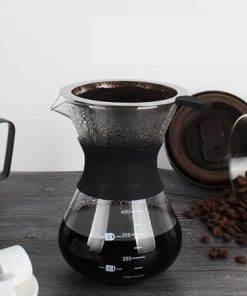 Pour Over Coffee Maker-Manual Hand Drip Coffee Maker Glass Pot With Stainless Steel Filter For Home Pour Over Coffee Maker-Manual Hand Drip Coffee Maker Glass Pot With Stainless Steel Filter For Home