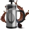 French Press Coffee Maker – 12oz 304 Stainless Steel Small Coffee Maker- Coffee Press With 4 Filter and 1 Spoon