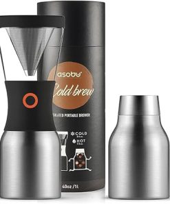 asobu Coldbrew Portable Cold Brew Coffee Maker With a Vacuum Insulated 34oz Stainless Steel 18/8 Carafe Bpa Free (Silver) asobu Coldbrew Portable Cold Brew Coffee Maker With a Vacuum Insulated 34oz Stainless Steel 18/8 Carafe Bpa Free (Silver)