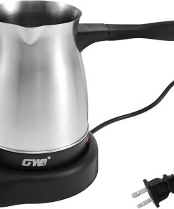 Turkish Coffee Maker- Stainless Steel Electric Turkish Coffee Machine 5 to 6 Cups 600ml Capacity Turkish Coffee Machine with Ergonomic Handle Enduring Turkish Coffee Maker for Home Travel 110V 2