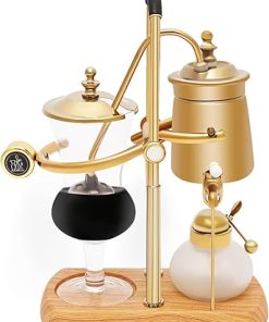 Balance Siphon Coffee Maker- 13.53oz Capacity Siphon Coffee Brewer Retro Coffee Making Machine with Alcohol Burner Bottle & Measuring Cup 2