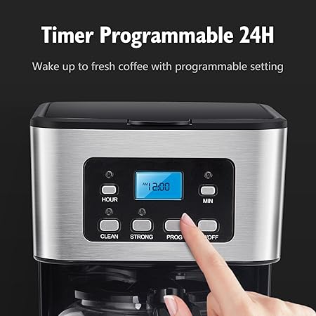 Taylor Swoden 12-Cup Programmable Coffee Maker- Regular & Strong Brew Drip Coffee Machine for Home and Office 2 Taylor Swoden 12-Cup Programmable Coffee Maker- Regular & Strong Brew Drip Coffee Machine for Home and Office - Image 2
