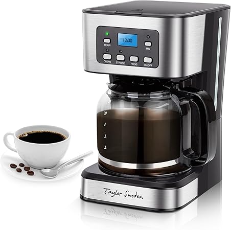 Taylor Swoden 12-Cup Programmable Coffee Maker- Regular & Strong Brew Drip Coffee Machine for Home and Office Taylor Swoden 12-Cup Programmable Coffee Maker- Regular & Strong Brew Drip Coffee Machine for Home and Office