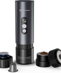 Maestri House 150W Espresso Maker with 2-3 Min Fast Self-Heating- Portable Travel Espresso Coffee Machine with Small Tea Cup Also Holder for NS Capsule & Ground Coffee for Car Camping 2