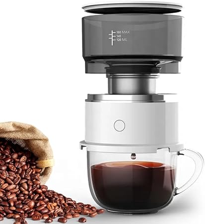 Generic BrewMatic-Smart Automatic Mini Portable Coffee Maker | Single Cup Pour Over Drip Coffee Machine with Filter for Travel- Home Generic BrewMatic-Smart Automatic Mini Portable Coffee Maker | Single Cup Pour Over Drip Coffee Machine with Filter for Travel- Home