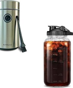 Electric Blade Coffee Bean Grinder and KITfanz Cold Brew Coffee Maker 64oz 2