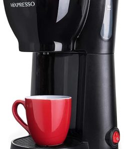 Mixpresso Mini Compact Drip coffee Maker With Brewing Basket for Ground Coffee- Black Small Coffee Pot 2
