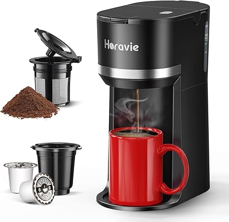 Mini Single Serve Coffee Maker for K Cup and Ground Coffee- Fast Brew One  Cup Coffee Machine with Descaling Reminder and Water Window  Coffee Makers  Store