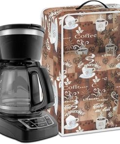 Coffee Cover Kitchen Food Processor Protection Coffee Dust Covers with Coffee Machine Case Coffee Maker Appliance Cover Gift for Women 2