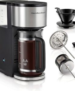 Hamilton Beach Home Barista 7-in-1 Small Coffee Maker with Seven Ways to Brew- 6 Cup Carafe