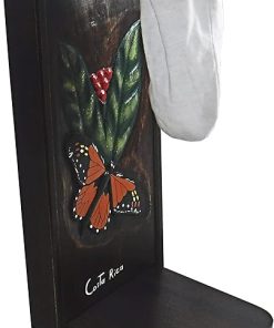Chorreador Costa Rica Orange Butterfly Wood Pour Over Coffee Dripper Stand – Manual Drip Maker Portable for Easy Hand Thru Cloth Sock Filter Handmade 2