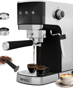 whall Touchscreen Espresso Machine 20 Bar，Espresso Coffee Maker with Milk Frother Steam Wand- Stainless Steel Coffee Machine with Removable Water Tank New