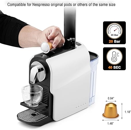 Espresso Pod Machine for Home- Compact Capsule Coffee Maker for NS Original Pods 2 Espresso Pod Machine for Home- Compact Capsule Coffee Maker for NS Original Pods - Image 2