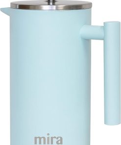 MIRA 20 oz Insulated French Press – Stainless Steel Coffee & Tea Maker – Double Wall Temperature Control Brewer- Pearl Blue 2