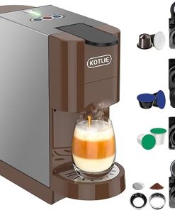 KOTLIE Multifunctional 5in1 Espresso Machine- 19Bar Pressure Single Serve Coffee Maker for NES* Original/Dolce Gusto/K cup/Ground Coffee/illy 44mm ESE