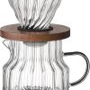 2500ml Household Ice Drip Coffee Maker- Pine Wood Handmade Glass Cold Brew Maker 4