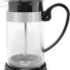 Bottle French Press Tea Coffee Maker One Handed Open Drinking Water Cup Mug Vacuum Coffee Plunger for Travelling Camping Hiking Office Outdoor 350ml(Black) 4