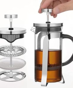 French Press Coffee and Tea Maker Single Serve Coffee Brewers Glass Classic 304 Stainless Steel Coffee Press Heat Resistant Thickened Borosilicate Coffee Pot for Camping Travel Gifts- 12 Ounce French Press Coffee and Tea Maker Single Serve Coffee Brewers Glass Classic 304 Stainless Steel Coffee Press Heat Resistant Thickened Borosilicate Coffee Pot for Camping Travel Gifts- 12 Ounce
