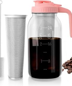 Cold Brew Coffee Maker with Pour Spout Handle Lid- 64oz Cold Brew Pitcher with Stainless Steel Filter Cold Brew Coffee Maker with Pour Spout Handle Lid- 64oz Cold Brew Pitcher with Stainless Steel Filter