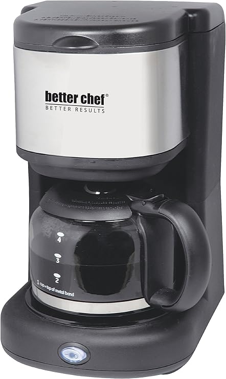 Better Chef IM-104S Better Chef 4-Cup Coffee Maker with Stainless Steel Accents-Black Better Chef IM-104S Better Chef 4-Cup Coffee Maker with Stainless Steel Accents-Black